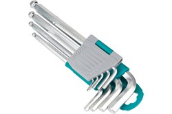 Ключи TOTAL имбусовые в наборе с шариком длинные 9шт Cr-V 1.5-10mm THT106291 - фото 100082