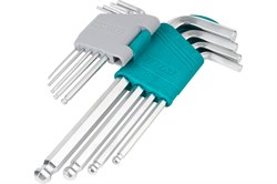 Ключи TOTAL имбусовые в наборе с шариком длинные 9шт Cr-V 1.5-10mm THT106291 - фото 100083
