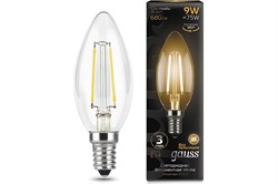 Лампа GAUSS LED Filament Свеча E14 9W 680Lm 2700K 103801109 - фото 100113