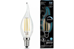Лампа GAUSS LED Filament Свеча на ветру 5W E14 450Lm 4100K диммируемая 104801205-D - фото 100187