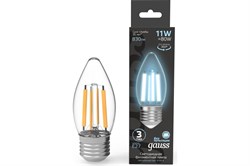 Лампа GAUSS LED Filament Свеча 11W E27 830 lm 4100K 103802211 - фото 100226