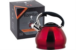 Чайник MALLONY Sonne-3101R из нержавеющей стали, со свистком, окрашенный 3,4л 002804 - фото 100408