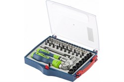 Отвертки СИБРТЕХ реверсивные с набором бит и торцевых головок 61 предметов CrV 13363 - фото 100631