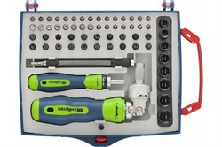 Отвертки СИБРТЕХ реверсивные с набором бит и торцевых головок 61 предметов CrV 13363 - фото 100632