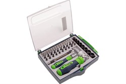 Отвертки СИБРТЕХ реверсивные с набором бит и торцевых головок 61 предметов CrV 13363 - фото 100633