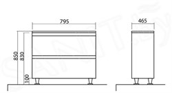 Тумба для ванной комнаты АКЦЕНТ 80 с умывальником, белая - фото 100677