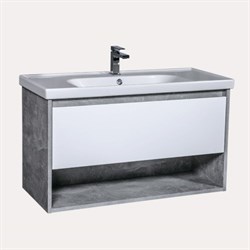 Тумба для ванной комнаты EDDA 60 Beton White Mat консольная с умывальником - фото 100772