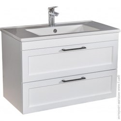 Тумба для ванной комнаты INARI 85 с умывальником, консольная, белая матовая - фото 100808