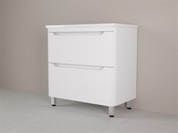 Тумба под умывальник Остин 80 напольная 2 ящика ЛЮКС БЕЛЫЙ SOFT ПЛЮС - фото 100841