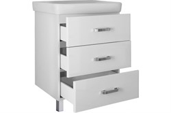 Тумба под умывальник МАНХЕТТЕН 60 напольная Fest 3 ящик Белый Матовый PLUS - фото 100888