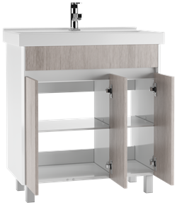 Тумба под умывальник Тоскана 80 подвесная Fest 2 ящика push to open Небула/Токио - фото 100893
