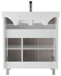 Тумба под умывальник Тоскана 80 подвесная Fest 2 ящика push to open Небула/Токио - фото 100894