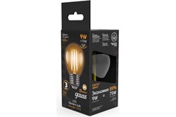 Лампа GAUSS LED Filament Шар 9W 680Lm 2700К Е27 105802109 - фото 101036
