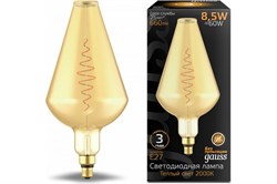 Лампа Gauss LED Filament Vase 8,5W E27 Golden flexible 2000K 180802105 - фото 101274