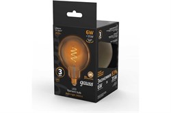 Лампа GAUSS LED Filament G125 6W 360Lm E27 2400К Flexible Golden 158802008 - фото 101321