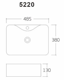 Раковина на столешницу 48*38 5220 - фото 101741