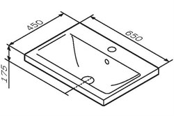 Раковина мебельная AM.PM X-Joy керамическая 65см, встроенная, белый глянец M85AWCC0652WG - фото 101787