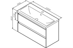 База AM.PM под раковину X-Joy напольная 100см, 2 ящика, белый глянец M85AFSX1002WG - фото 101804