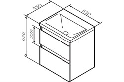 База AM.PM под раковину GEM, подвесная 60см, 2 ящик push-to-open,бел,глянец M90FHX06022WG - фото 101808