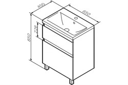 База AM.PM под раковину X-Joy напольная 65см, 2 ящика, белый глянец M85AFSX0652WG - фото 101814