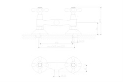 Смеситель Decoroom двуручный для душа хром DR49055 - фото 101981