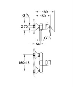 Смеситель GROHE Start Loop для душа наружний 23354001 - фото 102002