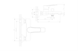 Смеситель Decoroom одноручный для ванны с коротким изливом хром DR39036 - фото 102016