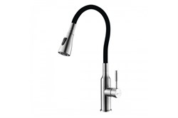 Смеситель LEMARK EXPERT для кухни с поворотным изливом, сталь LM5082S-Black - фото 102042