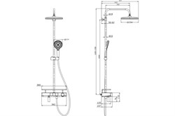 Смеситель LEMARK TROPIC для ванны и душа, термостатический с регулируемой высотой штанги LM7011C - фото 102049