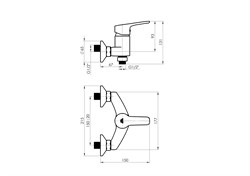 Смеситель RUBINETA Uno-12/K (BK2) для душа N20D661 - фото 102055