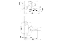 Смеситель LEMARK MARS для ванны с коротким изливом, хром LM3502С - фото 102071