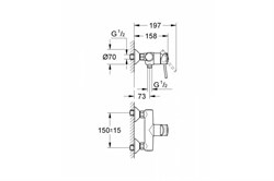 Смеситель GROHE однорычажный для душа Bauclassic цвет хром, DN 15 32867000 - фото 102073