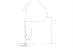 Смеситель ROSSINKA для кухни одноручный с цветным изливом 350мм хром/черный Z35-35U-Black - фото 102103