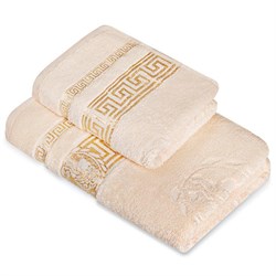 Полотенце махровое ВАСИЛИСА гл/кр Эллада 50*90 крем PEARLED Ivory - фото 102612