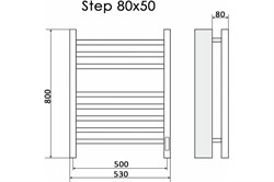 Полотенцесушитель НИКА BAMBOO ЛБ-7 80/50 электрич.правТэн, RAL9005МАТ черный матовый - фото 102636