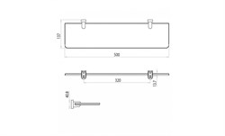 Полка LEMARK Омега для ванной стеклянная прозрачная 500*137мм LM3133C - фото 102758