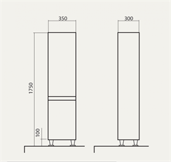 Пенал для ванной комнаты АКЦЕНТ R серый мрамор - фото 102934