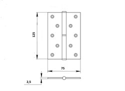 Петля универсальная PALLADIUM N 613-S-5 СР хром правая - фото 102954