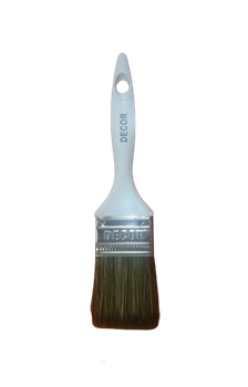 Кисть DECOR плоская PROFI для лака 50х15мм, темная синтет. щетина, пластиковая ручка 730-050 - фото 102991