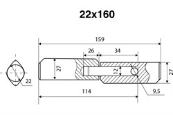 Петля БУЛАТ каплевидная с запрес. шариком 22*160мм под сварку (24) - фото 103044