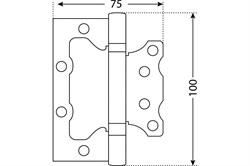 Петля АЛЛЮР накладная 100х75 2BB SCP БЛИСТЕР 2,5мм мат.хром без врезки 2 шт (50,25) - фото 103062