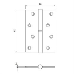Петля универсальная PALLADIUM N 613-S-4 AB антик бронза левая - фото 103072