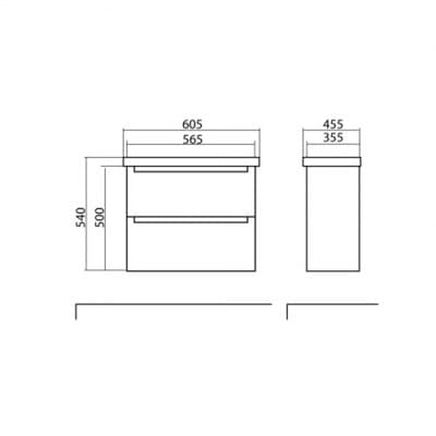 Тумба для ванной комнаты HeadWay 60 NEW консольная с умывальником EAST - фото 10316