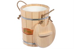 Запарник с крышкой Банные штучки с пластиковой вставкой, липа 9л. 32052 - фото 103516