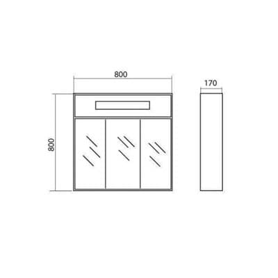 Шкаф-зеркало Париж 80 настенный для ванной комнаты SC0000149 - фото 10351