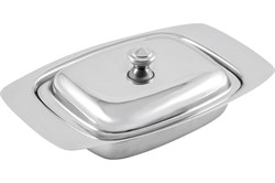 Масленка MALLONY BD-500 с крышкой, из нержавеющей стали 0,5мм, 500мл 981045 - фото 103533