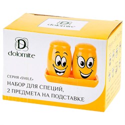 Набор солонка-перечница QIAN SHUENN Смайлики доломитовый 181395 - фото 103553