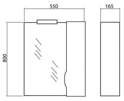 Зеркало для ванной комнаты РОДОРС 55 (R) с подсветкой Andrea - фото 10357