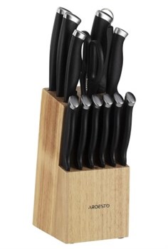 Набор ножей ARDESTO GEMINI GOURMET неж.сталь, пластик, каучуковый блок 14пр AR2114SW - фото 103691