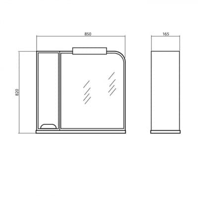 Зеркало для ванной комнаты BOSTON 85 (L) с подсветкой - фото 10370